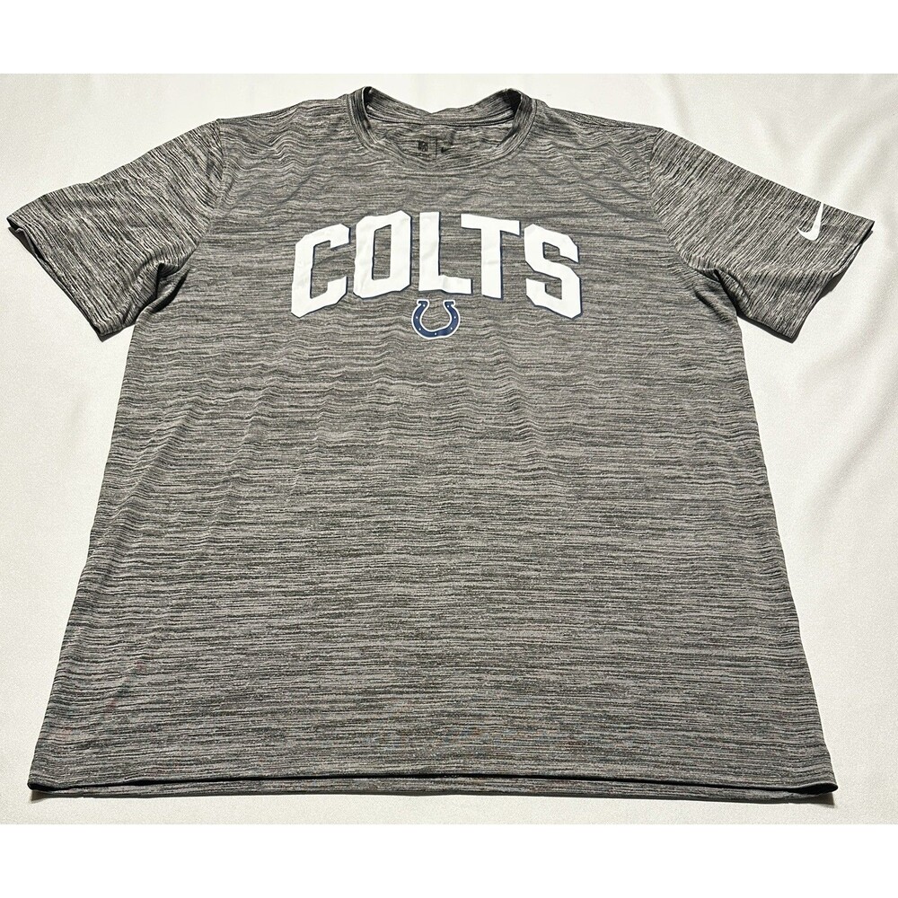 Indianapolis Colts Nike Dri Fit Tee Shirt Mens Large Football NFL Grey Indy